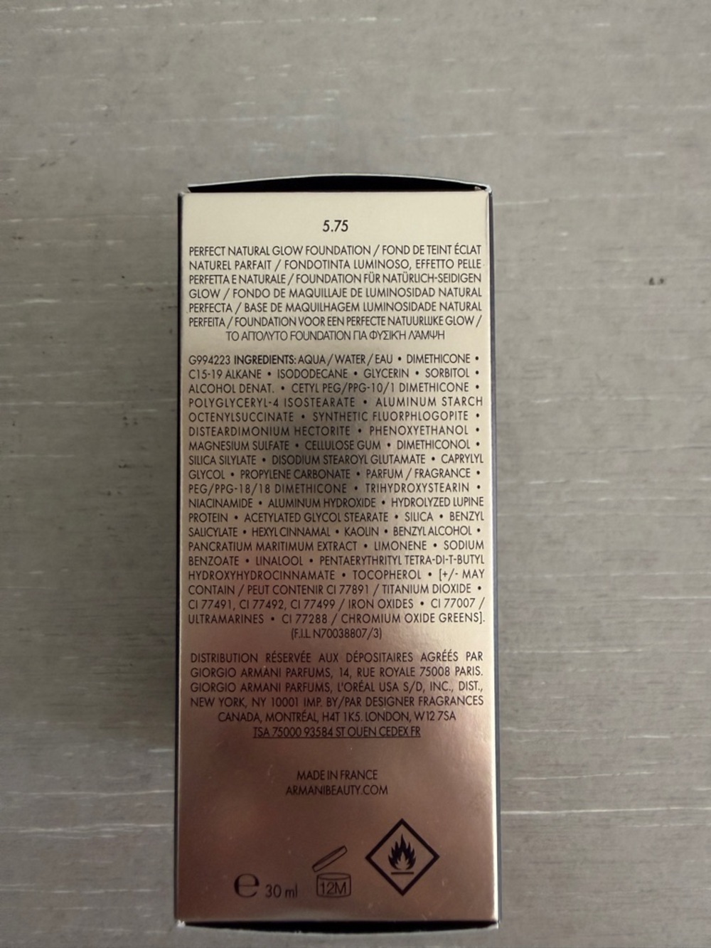 Armani Luminous Silk Foundation
(Shade 5.75) - Never used or tested,
brand - Picture 4 of 4